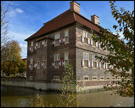 Ecke vom Wasserschloss Oberwerries in Hamm