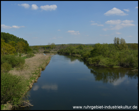 Blick von der Brücke der Lippramsdorfer Straße über die Lippe