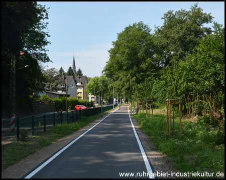 Blick zurück: Bergabfahrt nach Dahlhausen