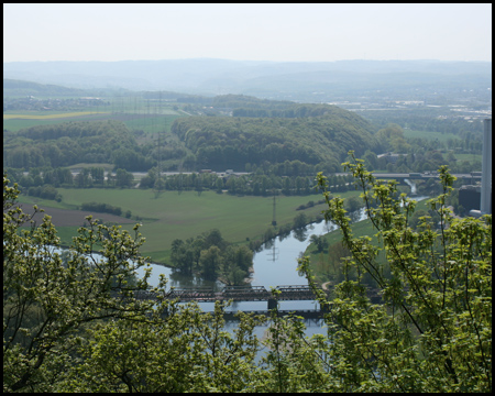 Tief unten: Zusammenfluss von Ruhr und Lenne