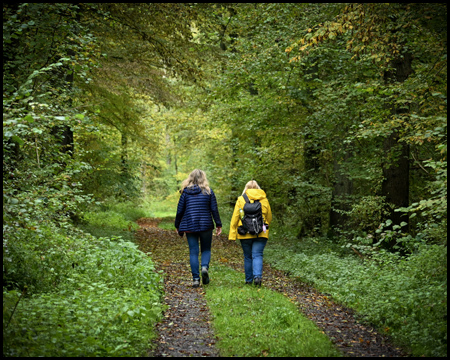 Zwei Wanderinnen im Wald