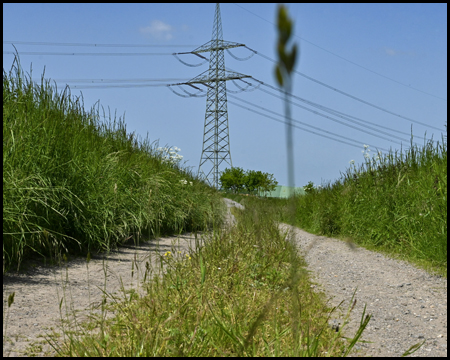 Weg mit Strommast