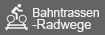 Symbol Fahrrad auf Bahnstrecke