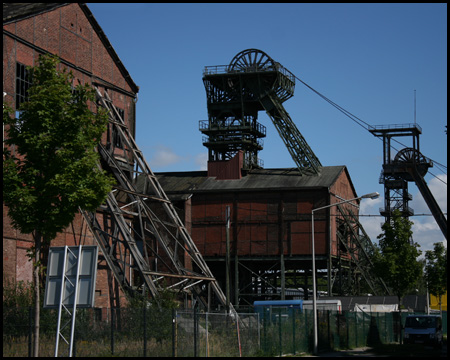 Schachthalle I, Schacht II und Schacht V (vor der Sanierung)