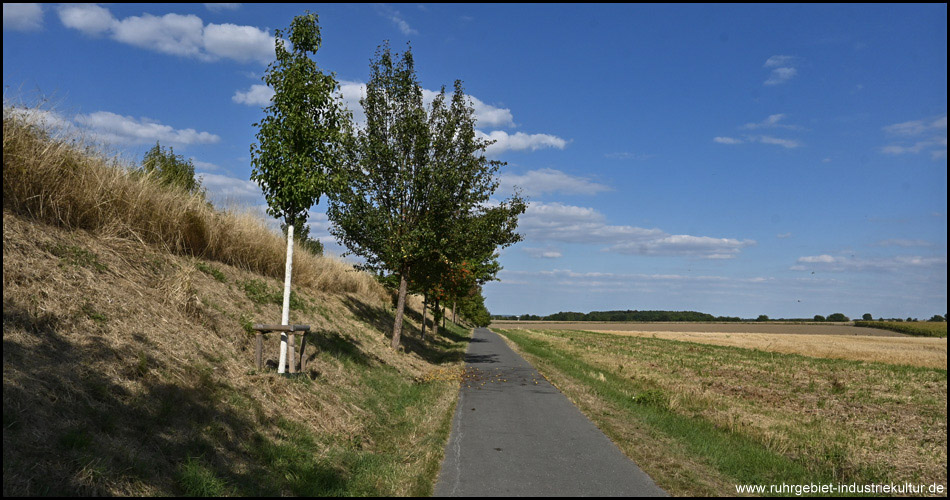 Radweg neben dem Bahndamm der Zechenbahn in Dortmund-Asseln