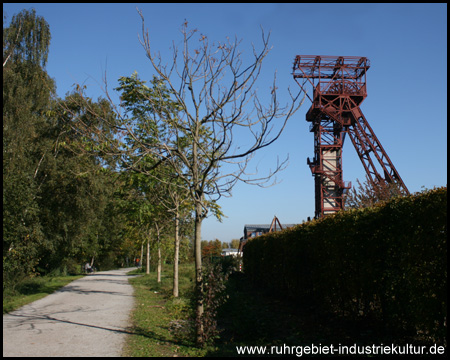 Förderturm der Zeche Zollverein III / VII / X (Blick zurück)